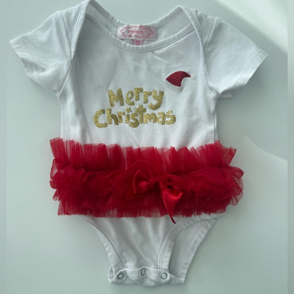 Popatu 18M Christmas Baby Onesie with Red Tutu - Picture 2 of 4